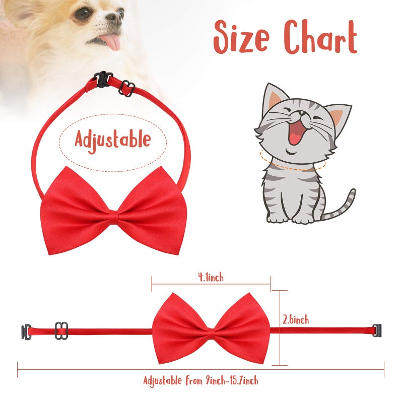 YUEPET 20PCS Pet Dog Bow Ties Collar Adjustable Cat Bow Ties Neck Bows Bulk Pet Bowties Mix 20 Colors Solid Pet Collars Accessories for Small Medium Dog Cat Pets Christmas Birthday Holiday Photography - Image 3